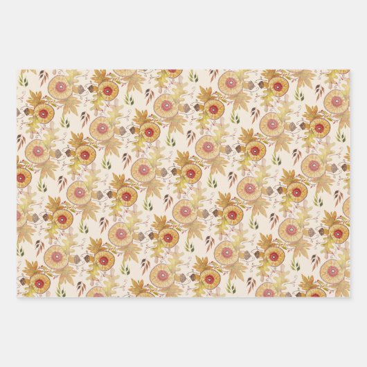 Herbststimmung Wasserfarbe Handgemalt Geschenkpapier Set (Vorderseite 2)