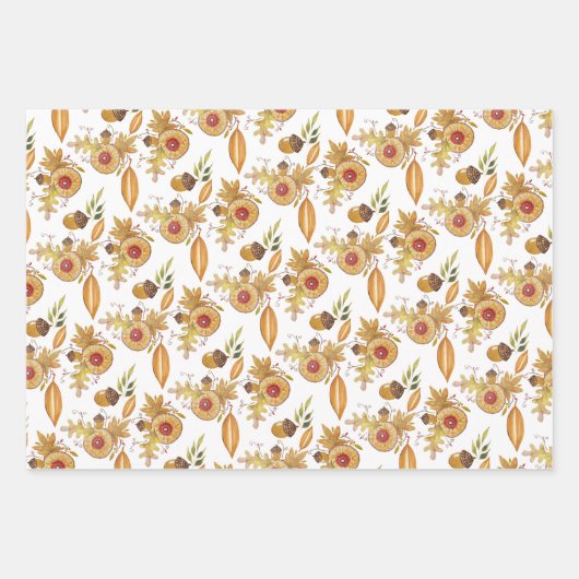 Herbststimmung Wasserfarbe Handgemalt Geschenkpapier Set (Vorderseite)