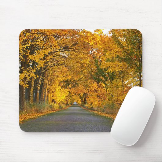 Herbststraße Allee Trees Away Road Mousepad (Mit Mouse)