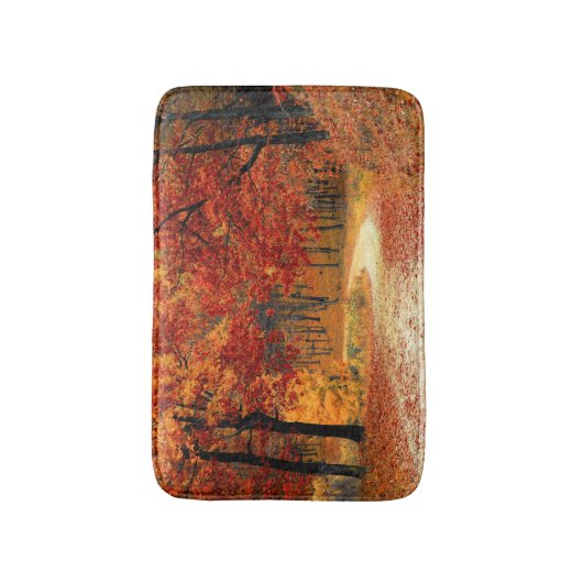 Herbststraße Badematte (Vorderseite Vertikal)