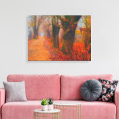 Herbststraße durch die Wald-Mauer Kunst Leinwanddruck (Insitu (Wohnzimmer))