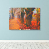 Herbststraße durch die Wald-Mauer Kunst Leinwanddruck (Insitu (Holzboden))