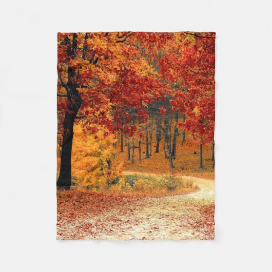 Herbststraße Fleecedecke (Vorderseite)