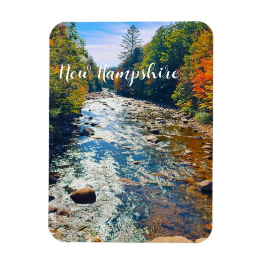Herbststraße in New Hampshire River Magnet (Vertikal)