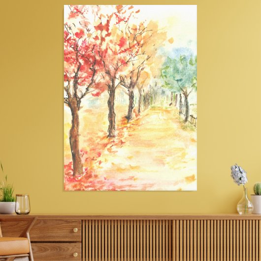 Herbststraße Leinwanddruck (Insitu (Wohnzimmer))