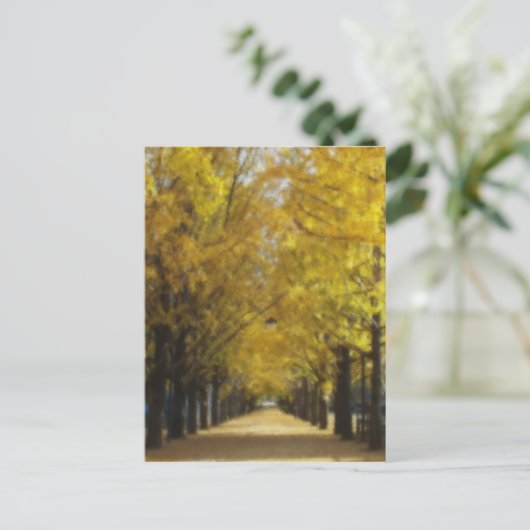 Herbststraße Postkarte (Stehend Vorderseite)