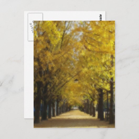 Herbststraße Postkarte (Vorne/Hinten)