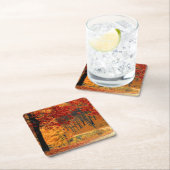 Herbststraße Rechteckiger Pappuntersetzer (Vor Ort)