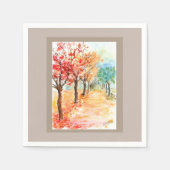 Herbststraße Serviette (Vorderseite)