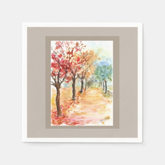 Herbststraße Serviette (Vorderseite)