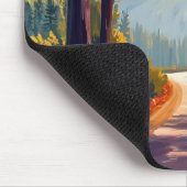 Herbststraße | Wasserfarben Herbstlaub Blätter Mousepad (Ecke)