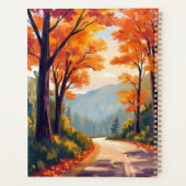 Herbststraße | Wasserfarben Herbstlaub Blätter Planer (Rückseite)