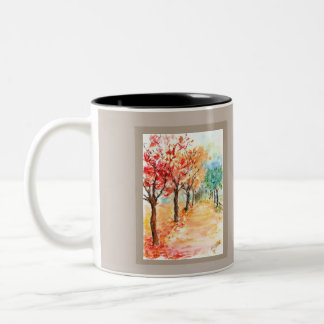 Herbststraße Zweifarbige Tasse