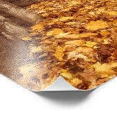 Herbststraßenlandschaft| Gelbe Blätter Fotodruck (Ecke)