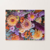 Herbststrauß mit Dahlien, Freesien und Gerbera Puzzle (Horizontal)