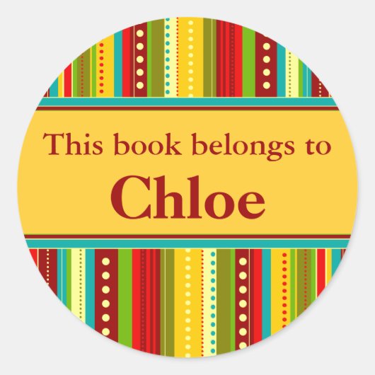 Herbststreifen-Etikett Runder Aufkleber (Vorderseite)