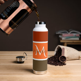Herbststreifen personalisiert  trinkflasche