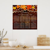 Herbststsaite strahlt Holz rustikale Hochzeitssitz Poster (Küche)