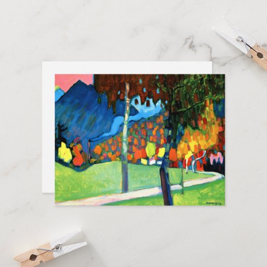 Herbststudium in Oberau, Kunstwerk von Kandinsky Karte (Vorderseite/Rückseite Beispiel)