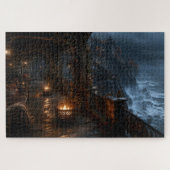 Herbststurm Meer Klippe Puzzle (Horizontal)