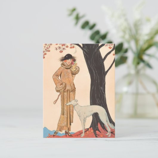 Herbstsymfonie von George Barbier Postkarte (Stehend Vorderseite)