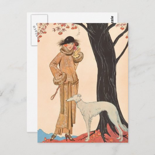 Herbstsymfonie von George Barbier Postkarte (Vorne/Hinten)