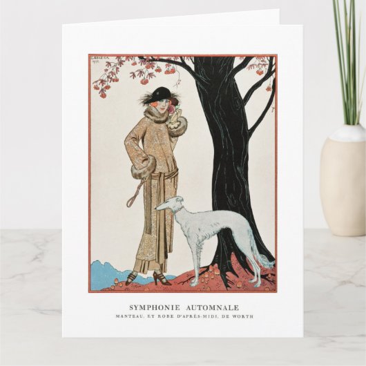 Herbstsymphonie-Mode-Illustration von G. Barbier Karte (Vorderseite)