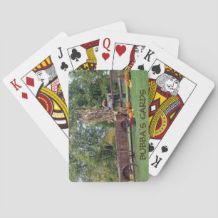 Herbstszene alte Farmkarre, Vogelscheuche, Kürbiss Spielkarten