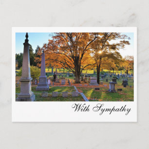 Herbstszene auf dem Friedhof / Zucker-Ahorn / Mitg Postkarte