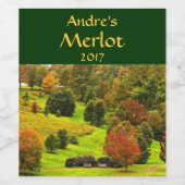 Herbstszene im Weinetikett Park (Einzelnes Label)