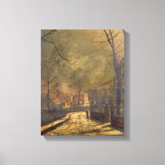 Herbstszene, Leeds, 1874 (Öl an Bord) Leinwanddruck (Vorderseite)