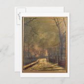 Herbstszene, Leeds, 1874 (Öl an Bord) Postkarte (Vorne/Hinten)