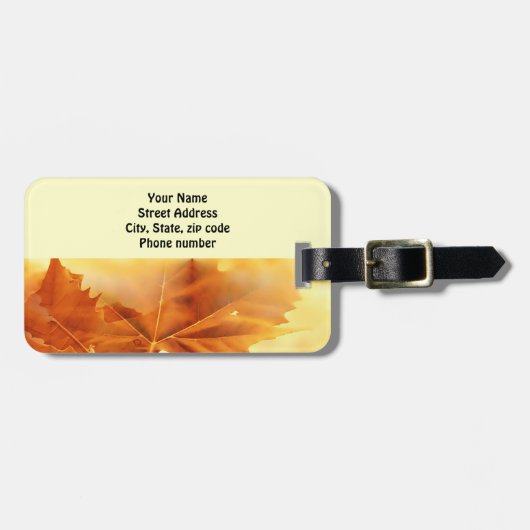 Herbsttag für Taschen - Maßgeschneidert Gepäckanhänger (Vorderseite horizontal)