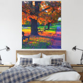 Herbsttag im Park Mauer Leinwanddruck (Insitu (Schlafzimmer))