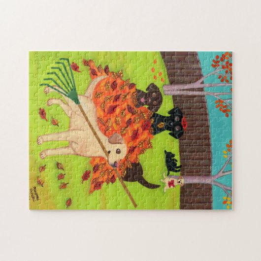 Herbsttag-Labradore Puzzle (Horizontal)