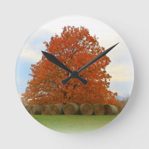 Herbsttag Runde Wanduhr