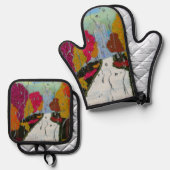 Herbsttag-Schürze Ofenhandschuh & Topflappen-Set (Vorderseite/Rückseite)