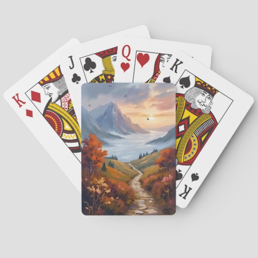 Herbsttagträume | Gemälde der Herbstberglandschaft Spielkarten (Rückseite)