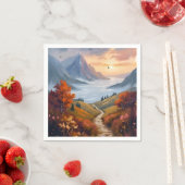 Herbsttagträume | Gemalte Herbstlandschaft im Gebi Serviette (Beispiel)
