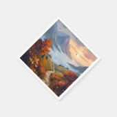 Herbsttagträume | Gemalte Herbstlandschaft im Gebi Serviette (Ecke)