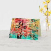 Herbsttapisserie, Fallgrußkarten, Bäume Karte (Gelbe Blume)