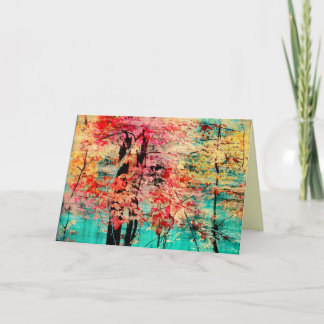 Herbsttapisserie, Fallgrußkarten, Bäume Karte