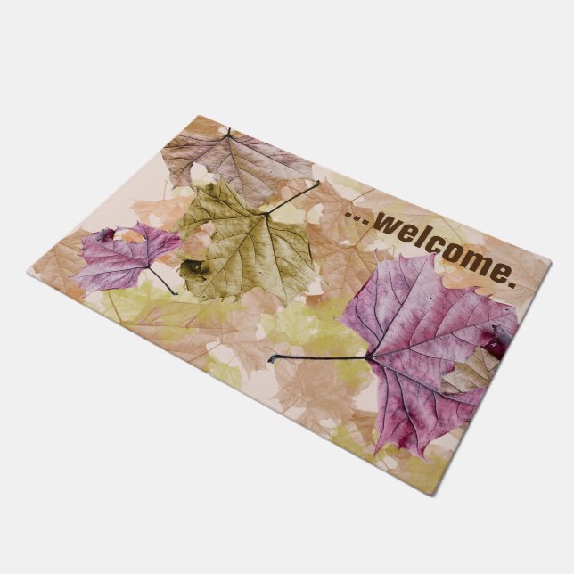 Herbsttarnung "fallende Blätter" DOOR MAT Fußmatte (Schrägansicht)