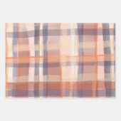 Herbsttartan kariert-beige-orange-Pflaume Karo mod Geschenkpapier Set (Vorderseite 2)