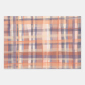 Herbsttartan kariert-beige-orange-Pflaume Karo mod Geschenkpapier Set (Vorderseite)