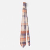 Herbsttartan kariert-beige-orange-Pflaume Karo mod Krawatte (Vorderseite)