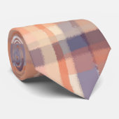 Herbsttartan kariert-beige-orange-Pflaume Karo mod Krawatte (Gerollt)