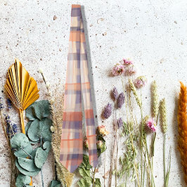 Herbsttartan kariert-beige-orange-Pflaume Karo mod Krawatte