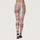 Herbsttartan kariert-beige-orange-Pflaume Karo mod Leggings (Rückseite)