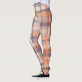 Herbsttartan kariert-beige-orange-Pflaume Karo mod Leggings (Links)